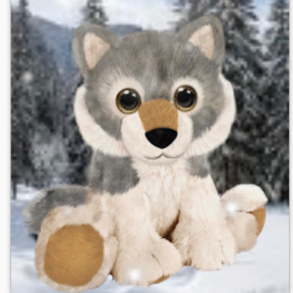 Wolf Plush Stuffed Animal Toy Dog Soft Fur First & Main Grey Small 7" NWT